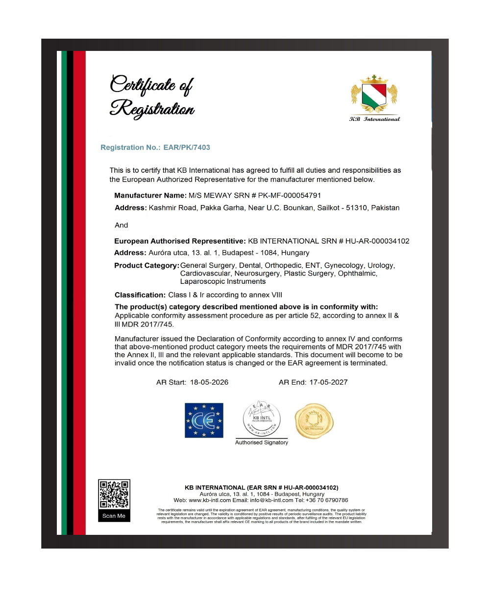 Meway Certificate